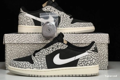 Hyperoad Cement 1 Jordan Low Retro Black OG 0726